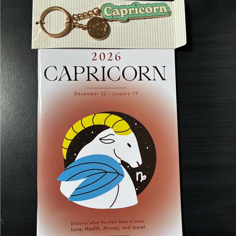 Capricorn zodiac booklet & keychain set